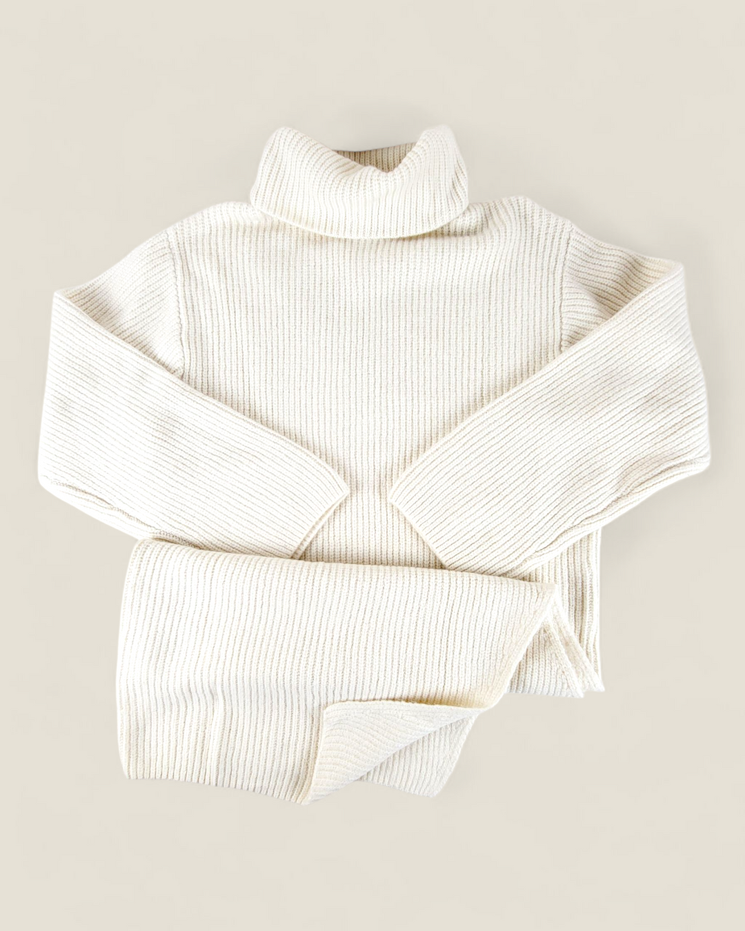 H&M LONG SIDE SPLIT WHITE SWEATER LADIES SMALL PRE-LOVED