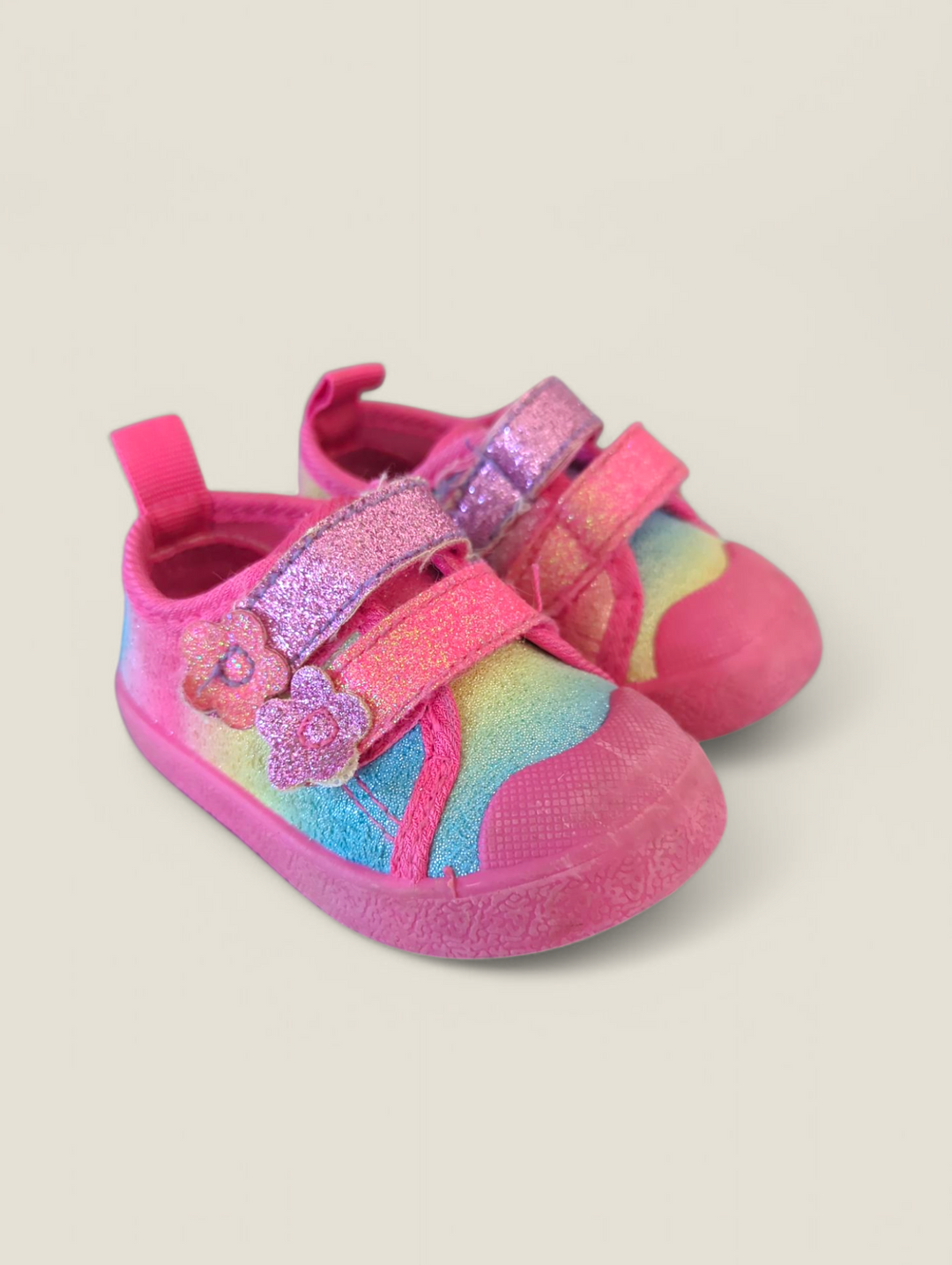 LAURA ASHLEY PINK GLITTER HARD SOLE SHOE SIZE 2 BABY PRE-LOVED
