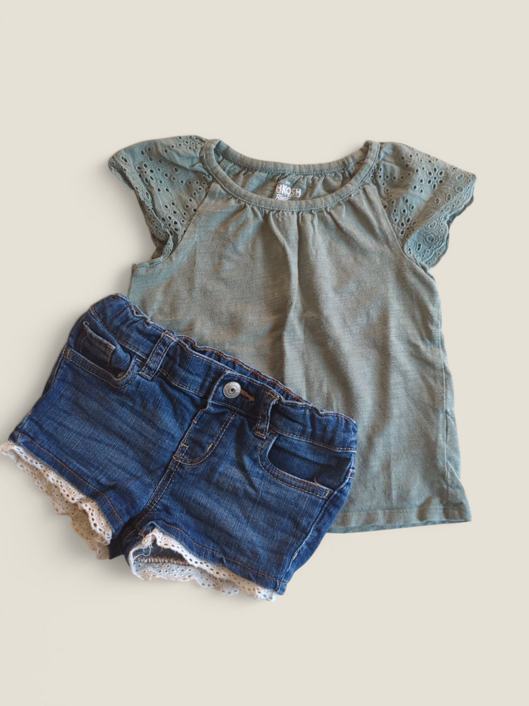 OSH KOSH SAGE & DENIM OUTFIT 24M PRE-LOVED