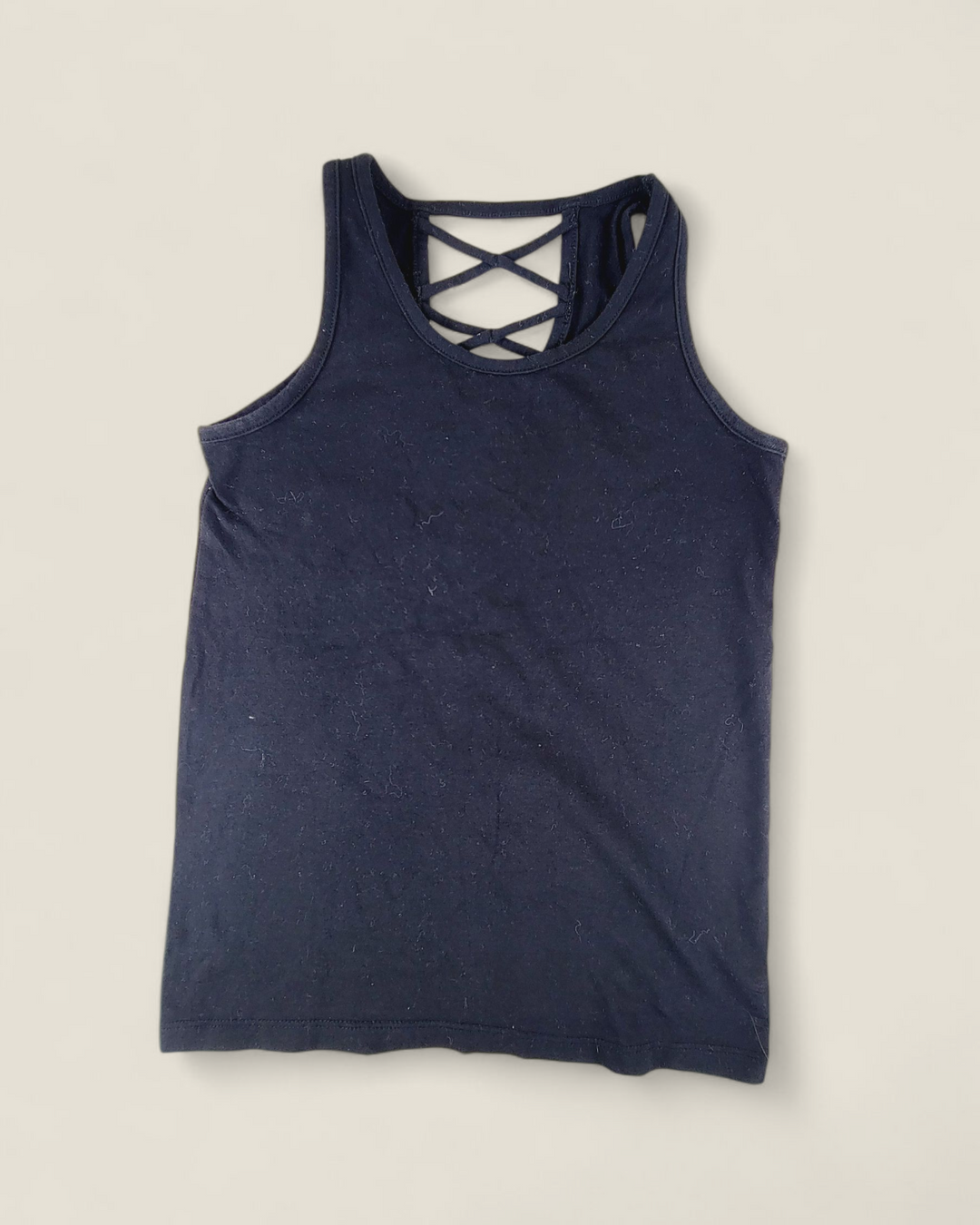 OLD NAVY BLACK TANK TOP GIRLS 10-12Y LARGE PRE-LOVED