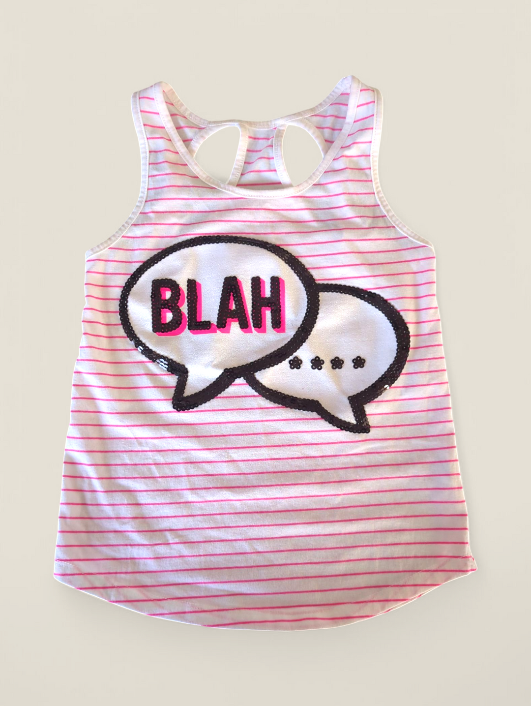 CHILDRENS PLACE "blah" TANK TOP 7/8Y PRE-LOVED