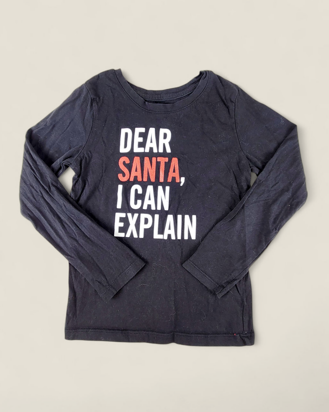 GEORGE DEAR SANTA LONG SLEEVE TOP GIRLS 6Y PRE-LOVED