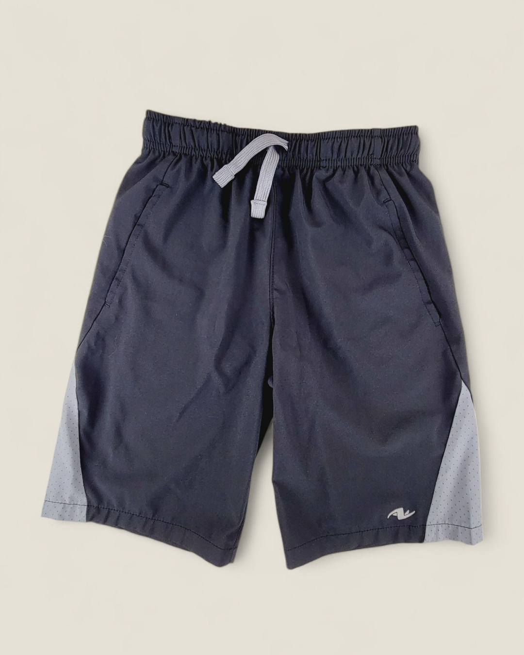 ATHLETIC WORKS BLACK & GREY SHORTS BOYS 10-12Y PRE-LOVED