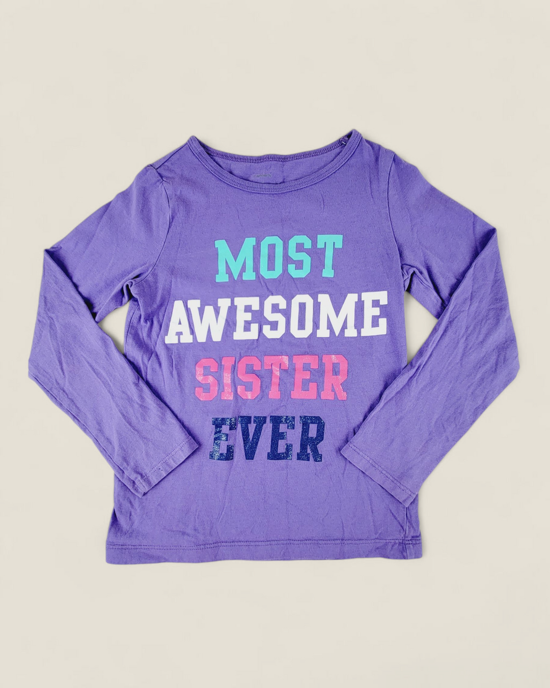CARTERS AWESOME SISTER LONG SLEEVE TOP GIRLS 6Y PRE-LOVED