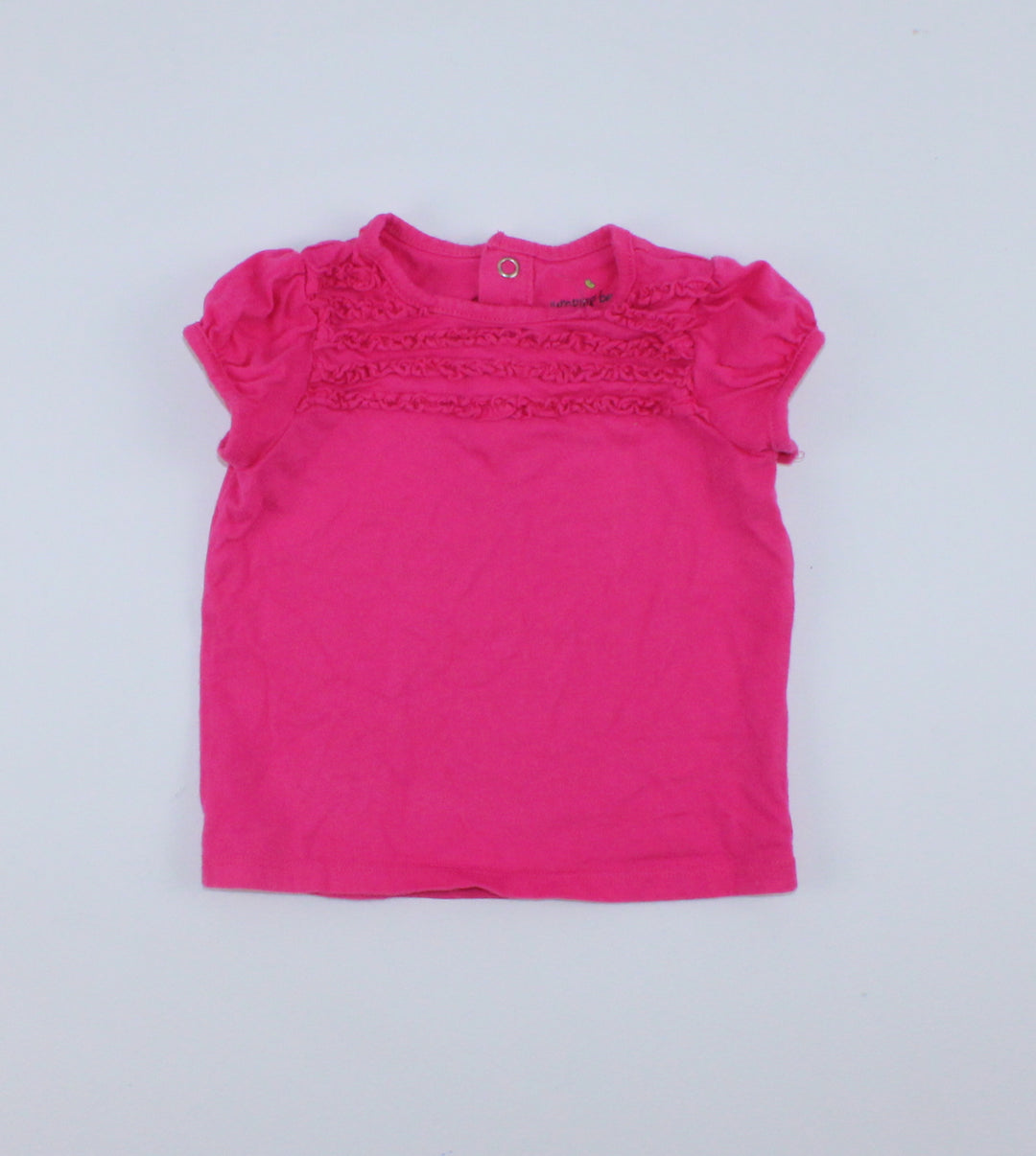 JUMPING BEANS PINK RUFFLE TOP 6-9M PRE-LOVED