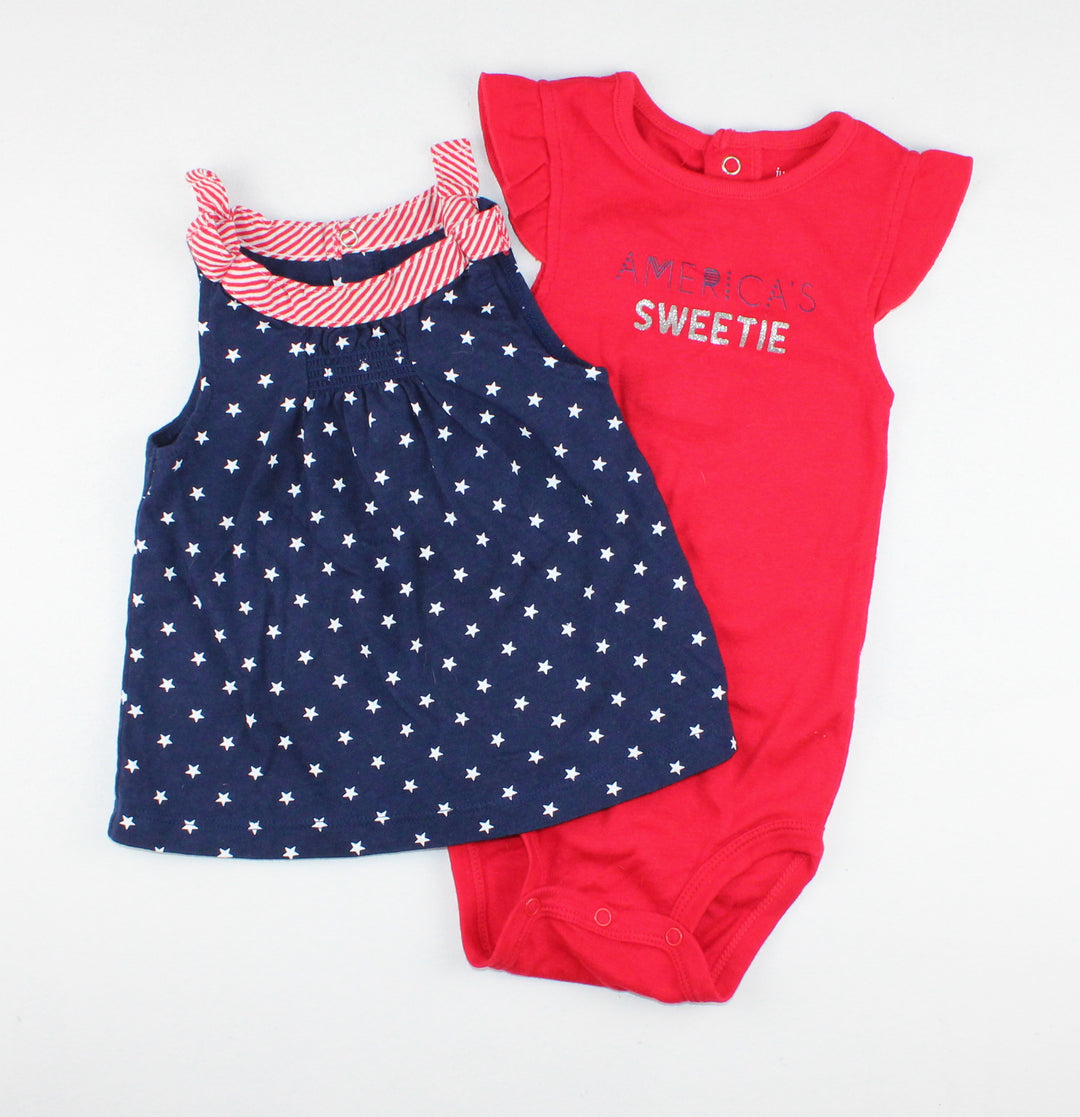 CARTER'S RED & BLUE OUTFIT 12M PRE-LOVED