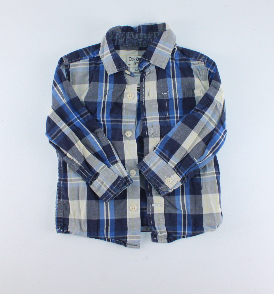 OSH KOSH PLAID TOP 24M PRE-LOVED