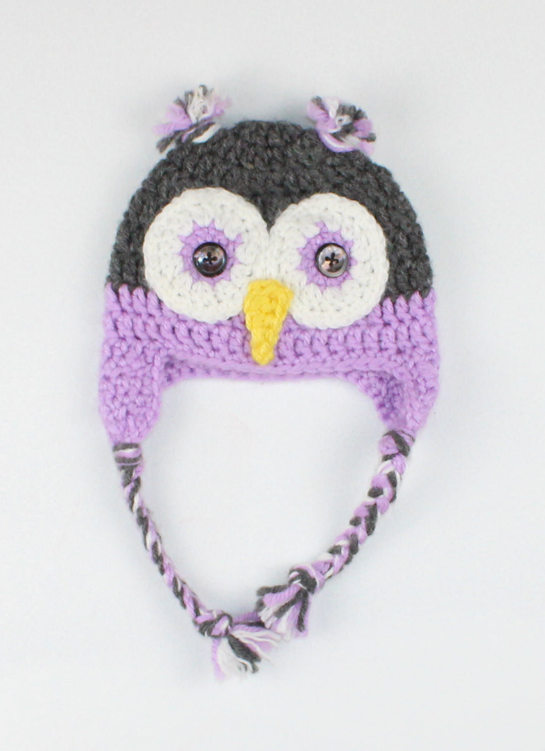 LIGHT PURPLE OWL HAT INFANT PRE-LOVED