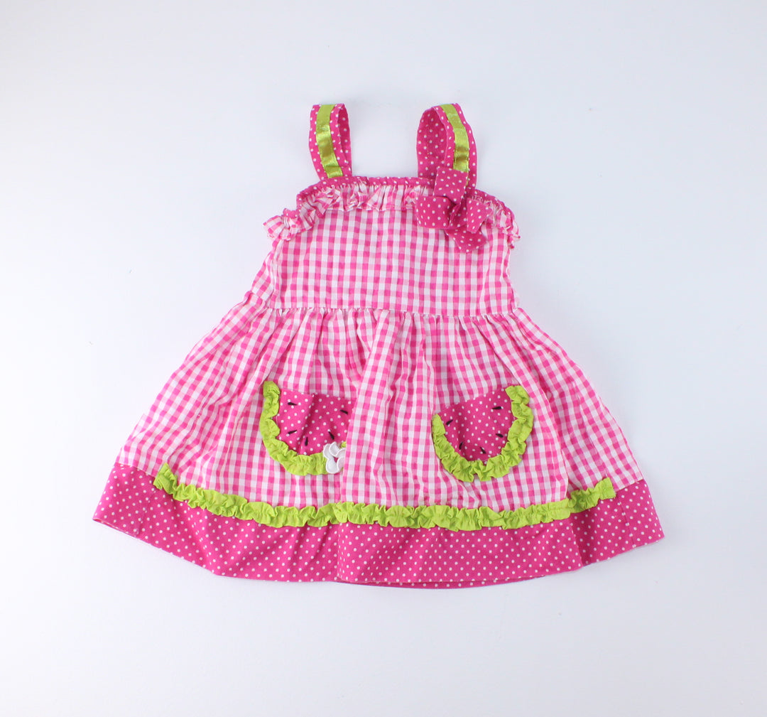 KATIE M WATERMELON DRESS 6M PRE-LOVED