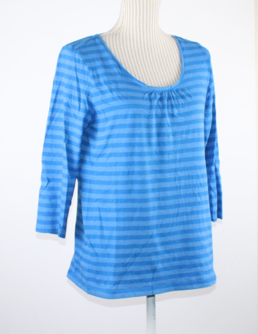GEORGE STRIPED BLUE TOP LADIES LARGE PRE-LOVED