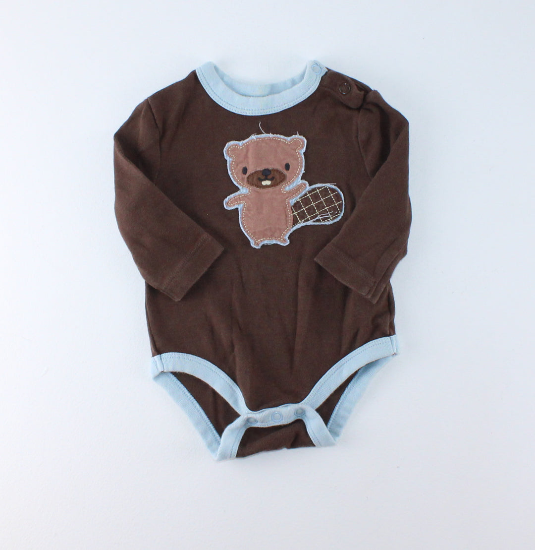 JOE FRESH BEAVER ONESIE 0-3M PRE-LOVED