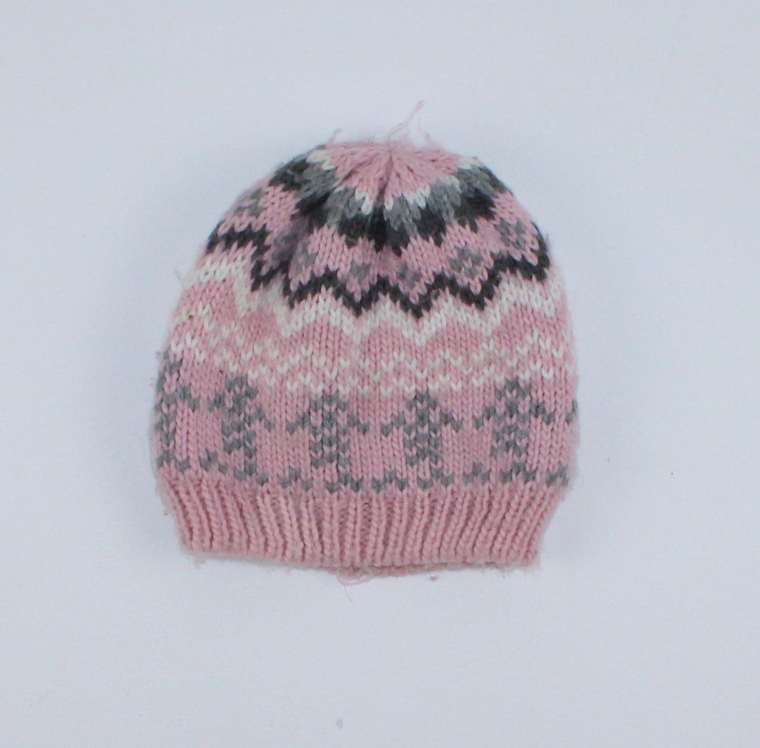 JOE FRESH PINK & GREY WINTER HAT 12-24M PRE-LOVED
