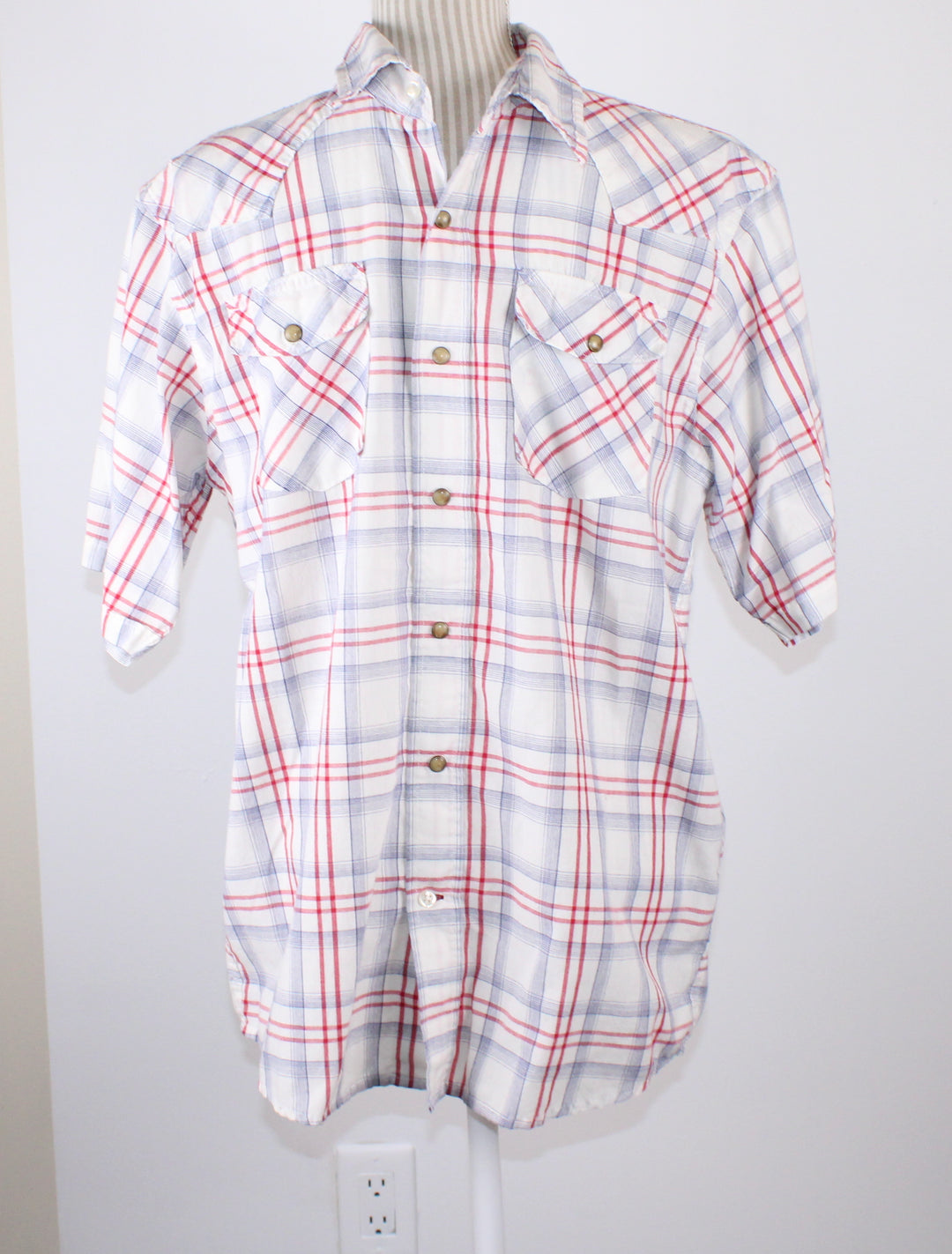 WRANGLER PLAID TOP MENS MEDIUM PRE-LOVED