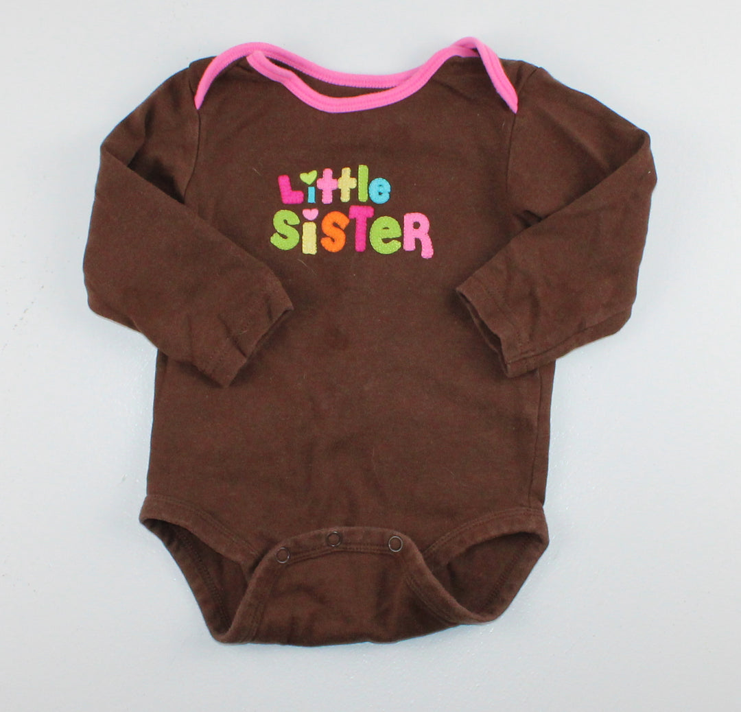 CARTERS LITTLE SISTER ONESIE 12M PRE-LOVED
