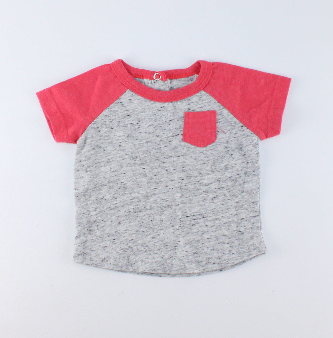 GEORGE GREY/RED TEE 0-3M PRE-LOVED