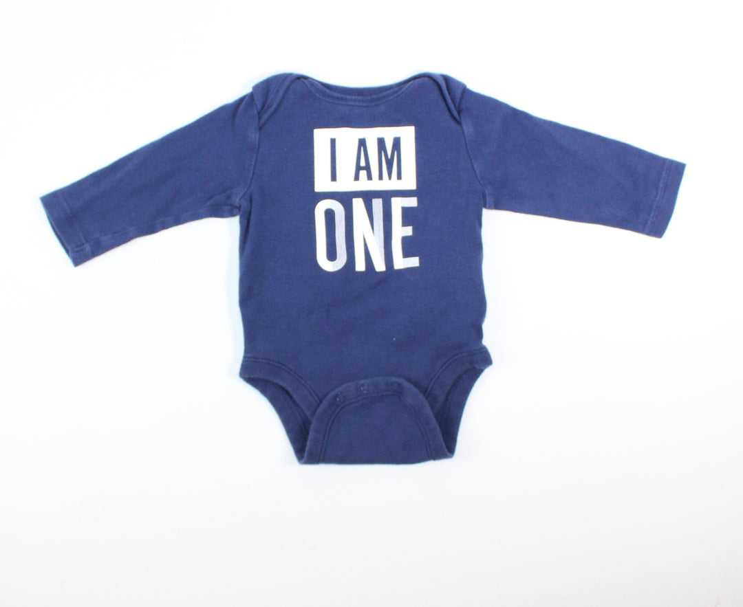 OLD NAVY BLUE ONESIE 3-6M PRE-LOVED
