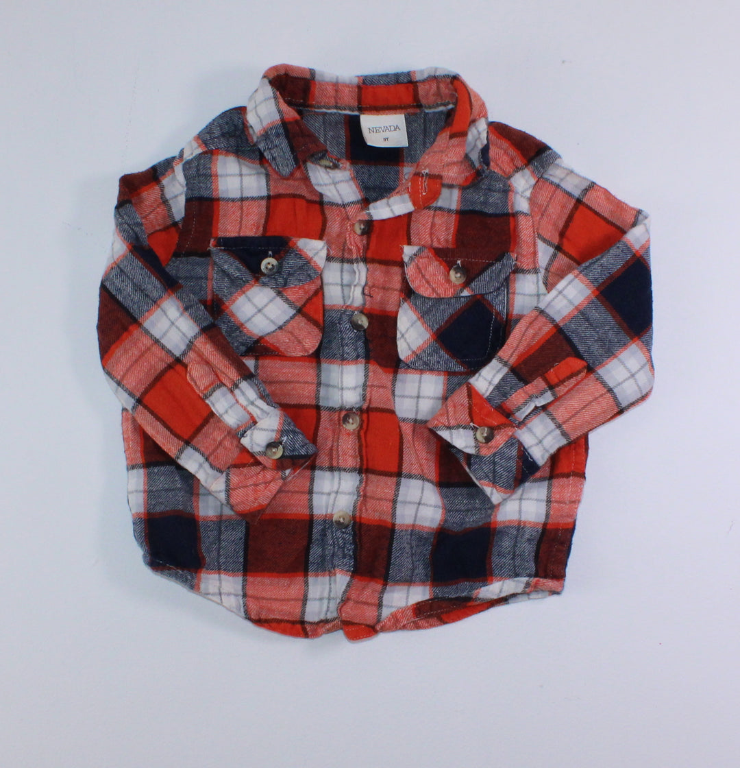NEVADA ORANGE PLAID TOP 3Y PRE-LOVED