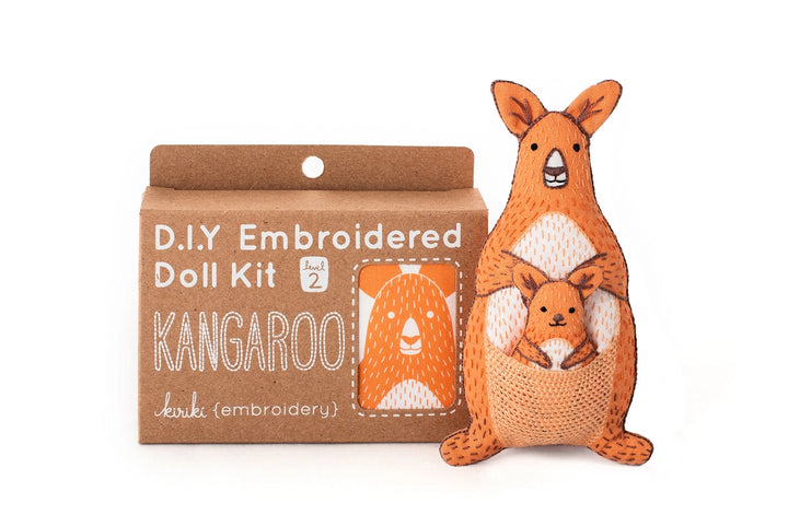 Kiriki Press, DIY Embroidered Doll Kit - Kangaroo & Joey