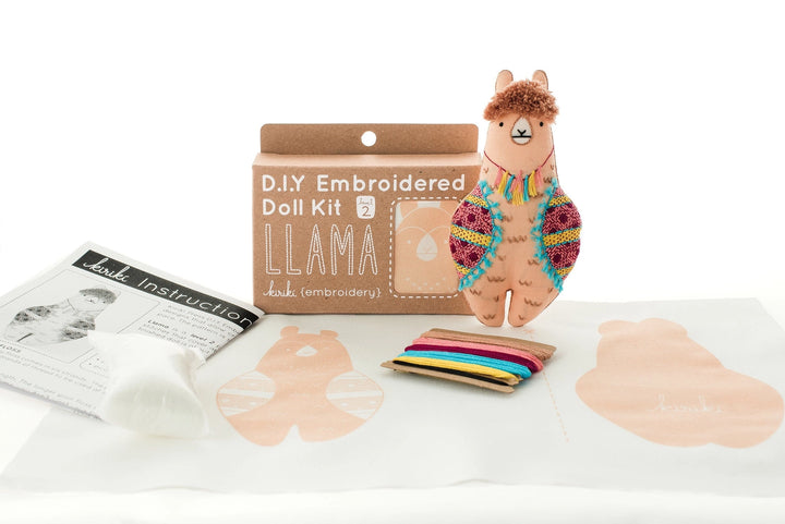 Kiriki Press, DIY Embroidered Doll Kit - Llama