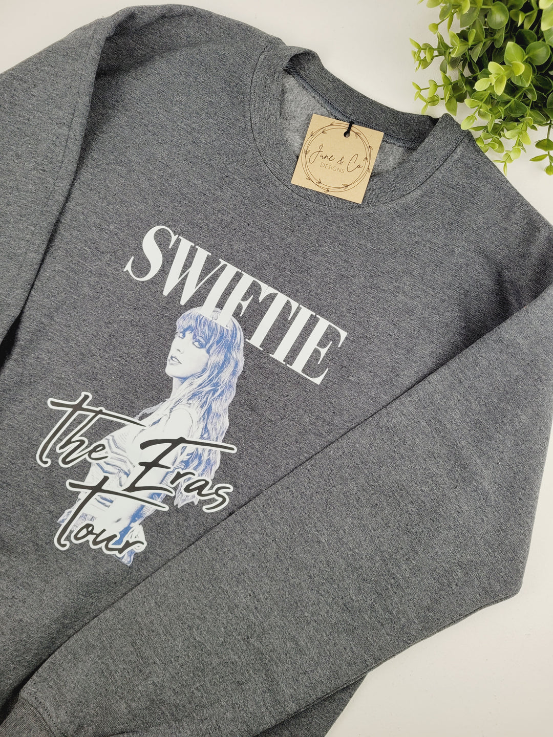 June & Co Designs, Swiftie The Eras Tour Grey Crewneck Sweaters