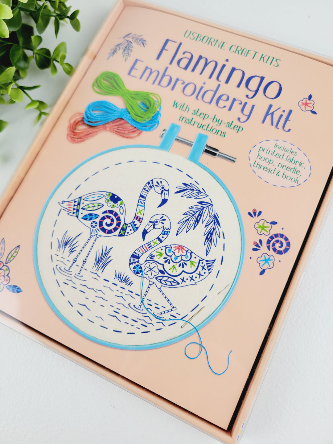 Books with Bree, Usborne Craft Kits - Flamingo Embroidery Kit