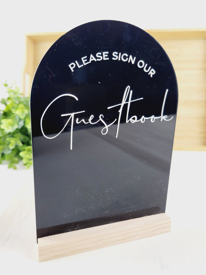 Rough Cut Dezigns, Sign Our Guestbook And Thank You 3D Acrylic Signs 5" x 7"