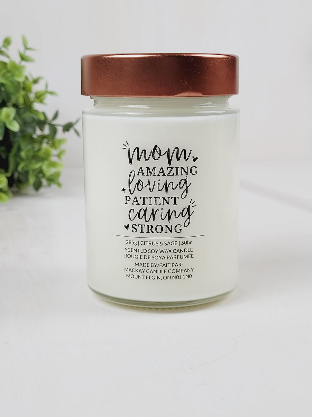 Mackay Candle Company, Signature Collection- Mom Amazing Loving Patient Caring Strong