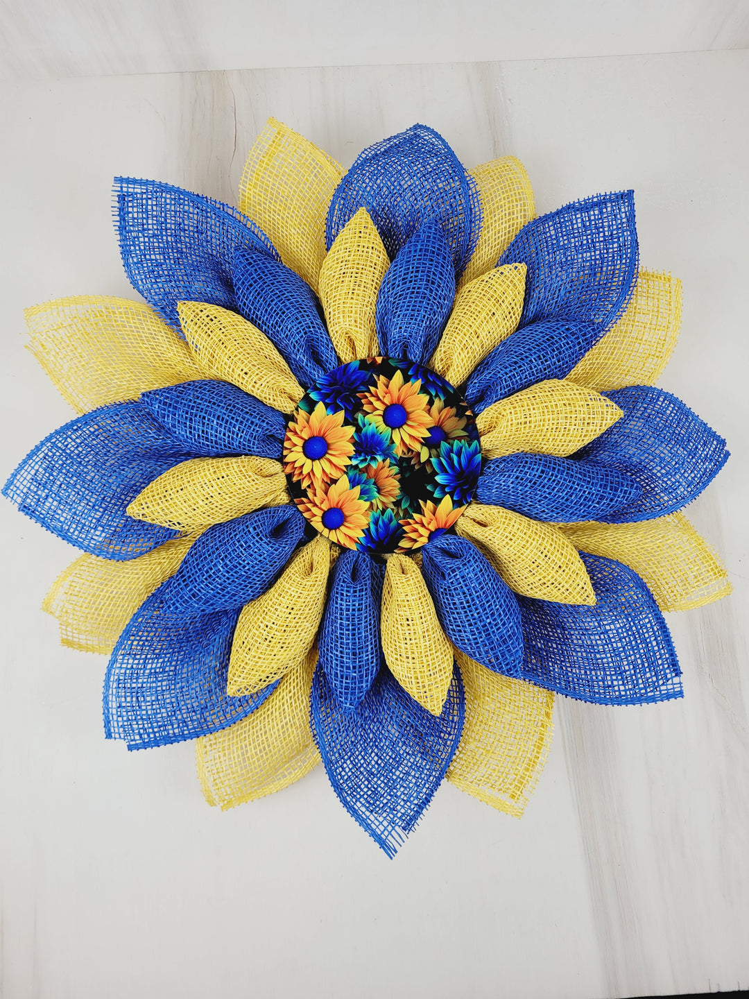 You & Home, Yellow & Blue Sunflower Wreath
