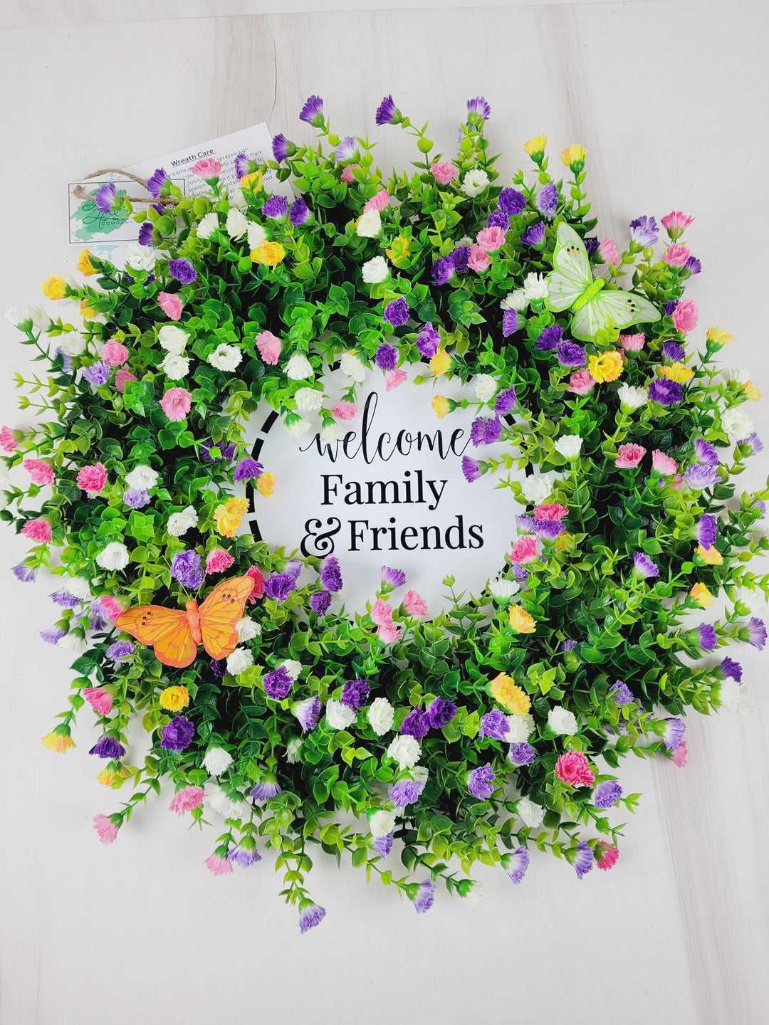 You & Home, Welcome Family & Friends Wreath (w Butterflies)