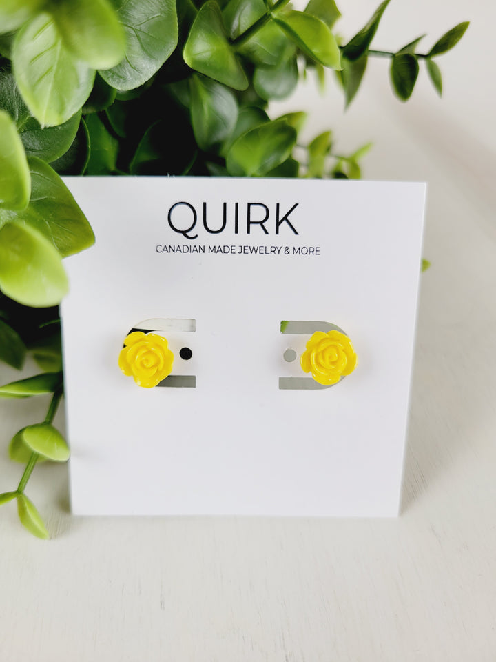 Quirk Handmade Jewelry,  Resin Flower Stud Earrings