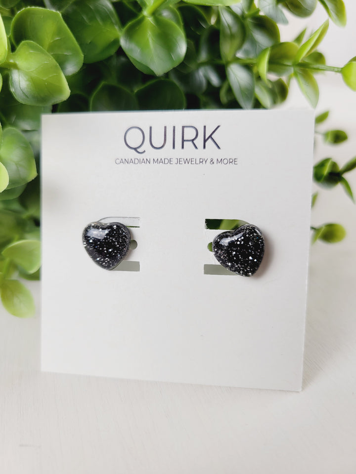 Quirk Handmade Jewelry, Glitter & Druzy Stud Earrings