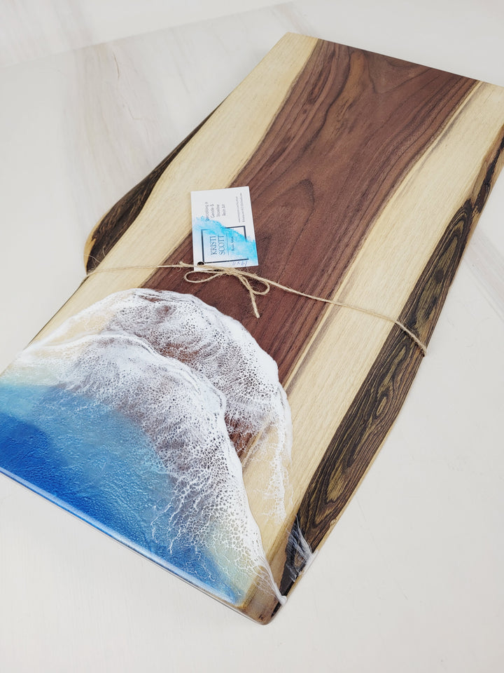 Kristi Scott Art, Resin Shoreline Charcuterie Boards