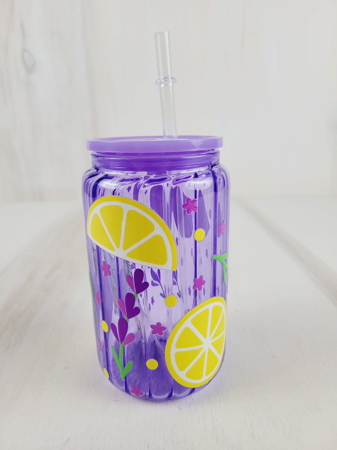 Lindsay's Creations, Fog & Glitter Glass Tumbler with Lid