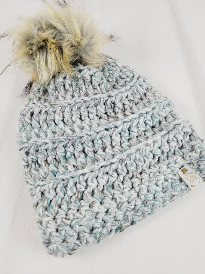 TLC Made, Acrylic Crochet Winter Hats with XL Poms