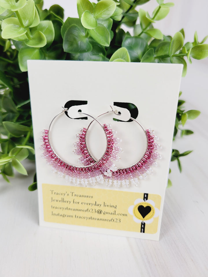 Tracey's Treasures, Beaded Hoop Earrings