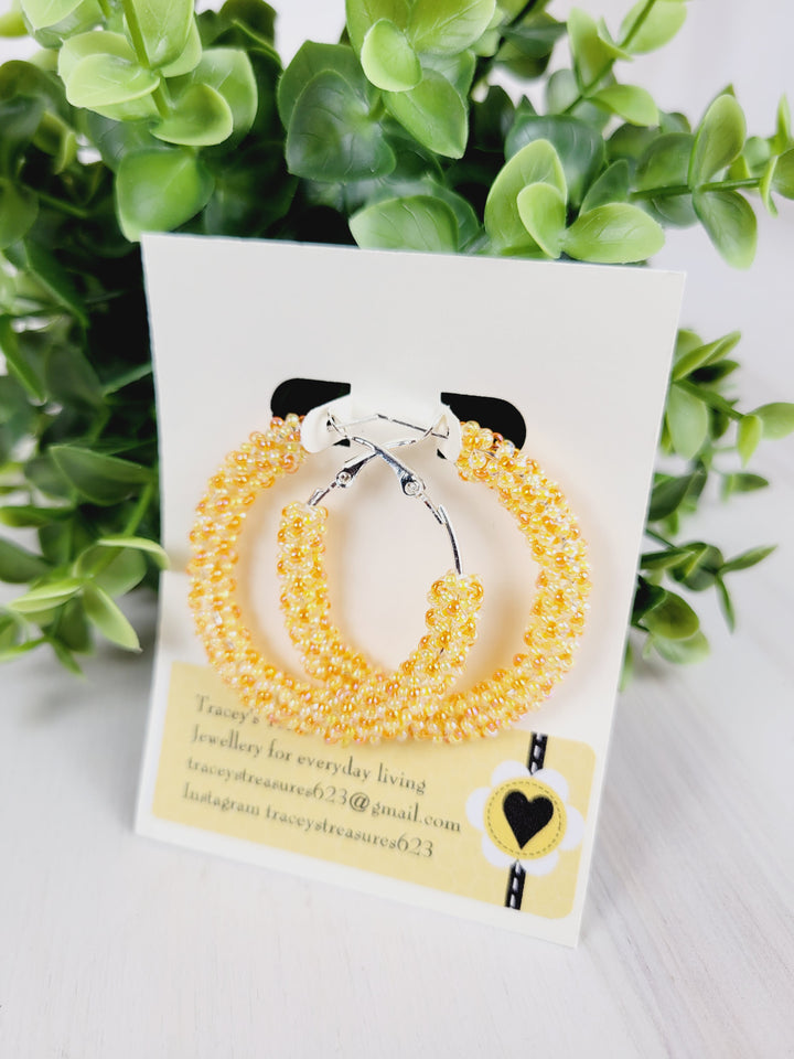 Tracey's Treasures, Beaded Hoop Earrings