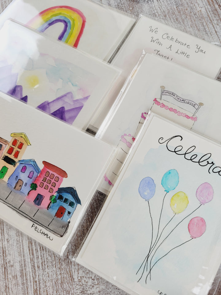 Original Art by Paige Elshaw, Watercolour Greeting Cards (Sets of 2)