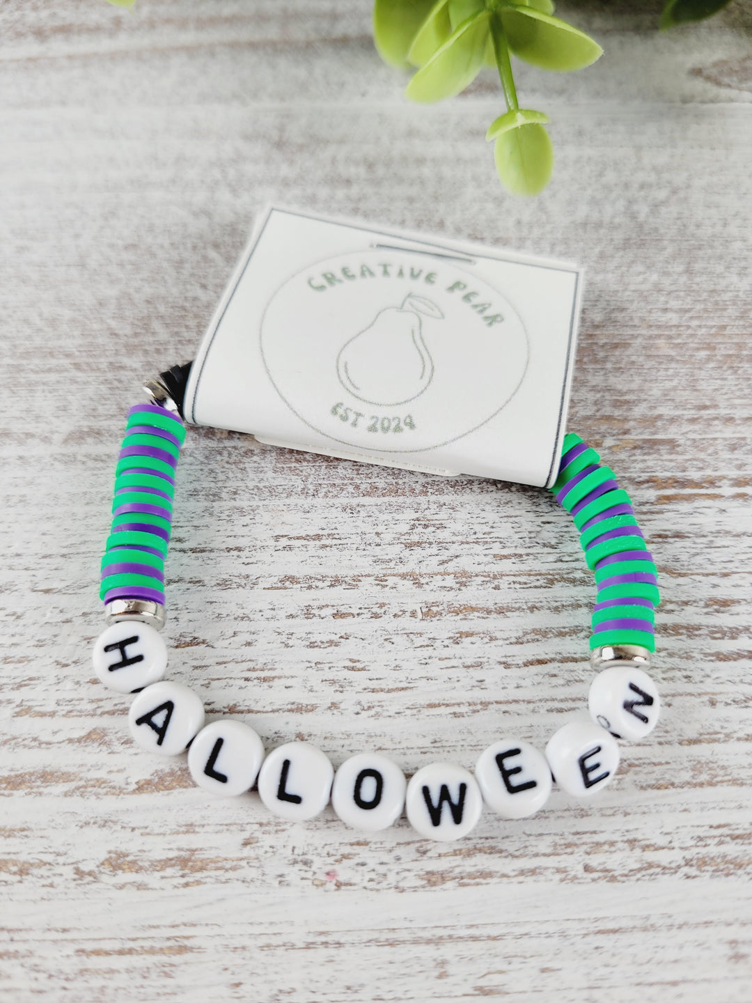 Creative Pear, Letterbead Clay Bracelets - Halloween Themed