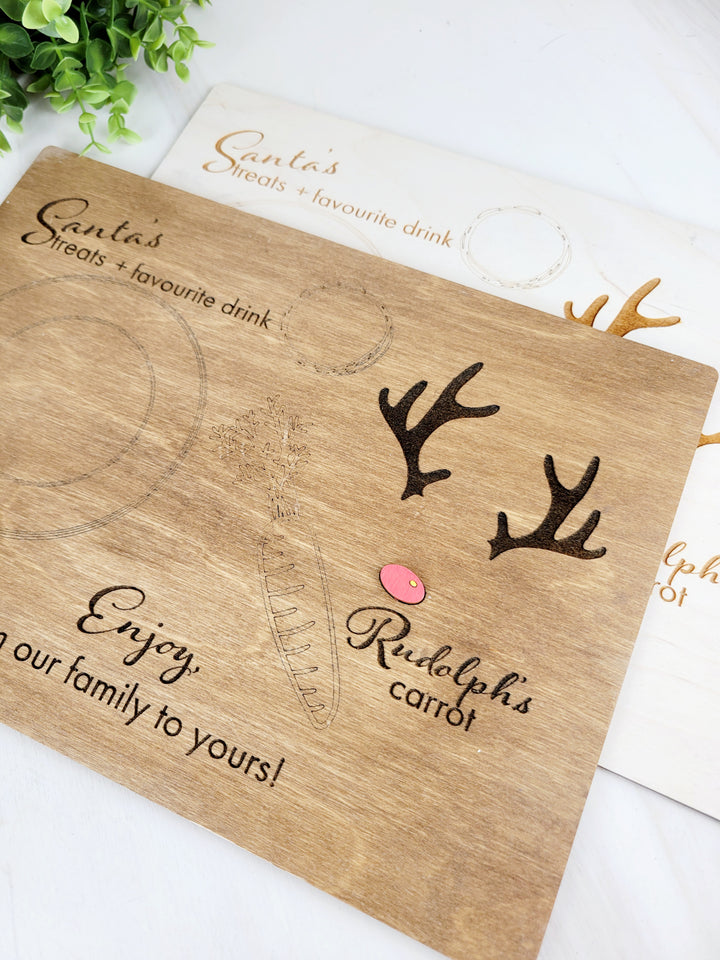 Rough Cut Dezigns, Wooden Engraved Santa Food Tray