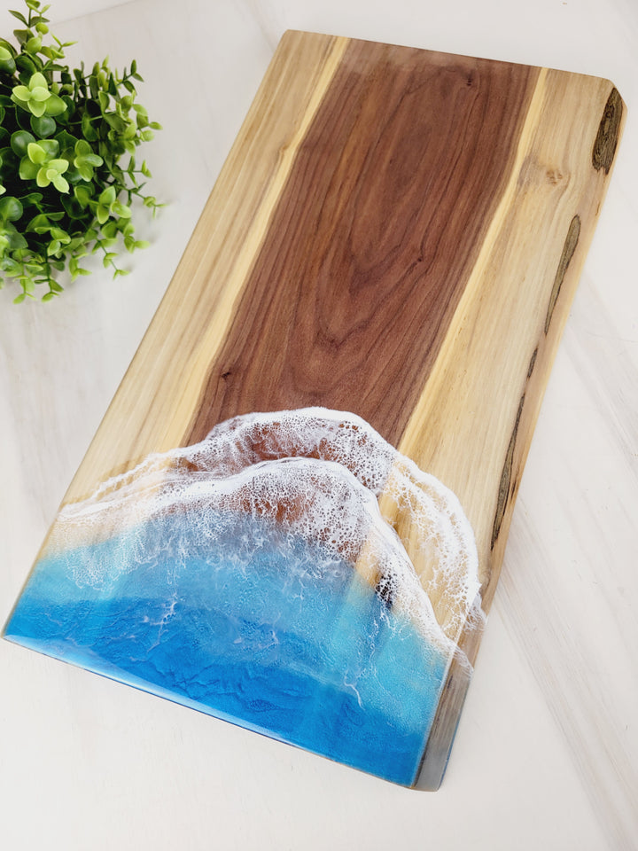 Kristi Scott Art, Resin Shoreline Charcuterie Boards