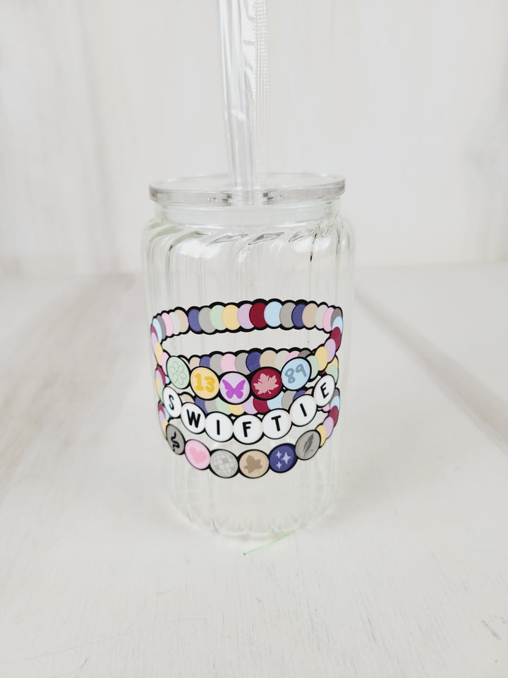 Lindsay's Creations, Fog & Glitter Glass Tumbler with Lid