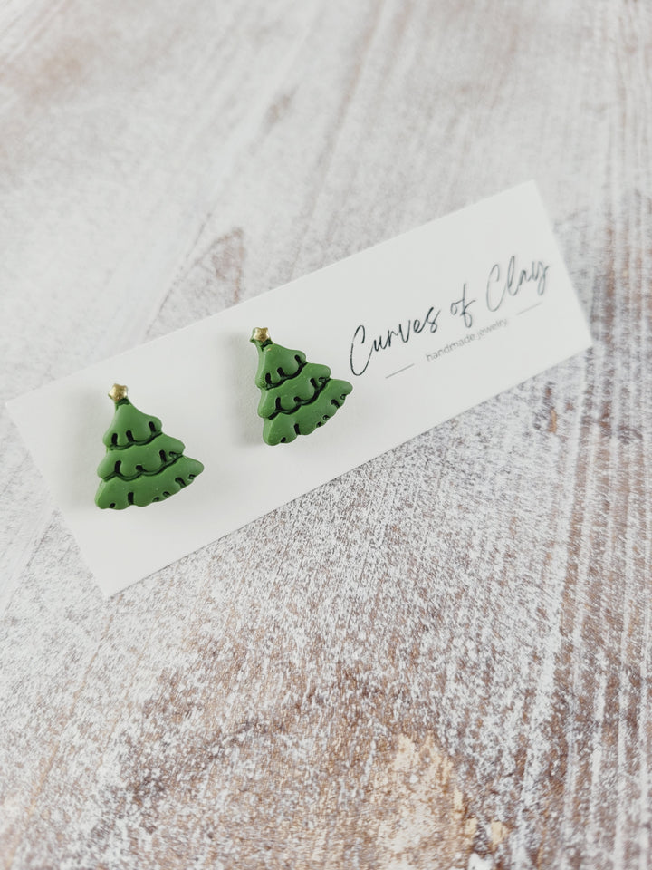 Curves of Clay, Holiday Stud Earrings