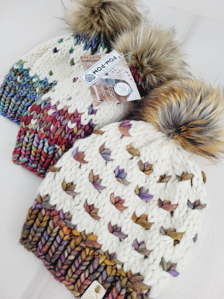 TLC Made, Merino Wool & Luxe Pom Crochet Hats