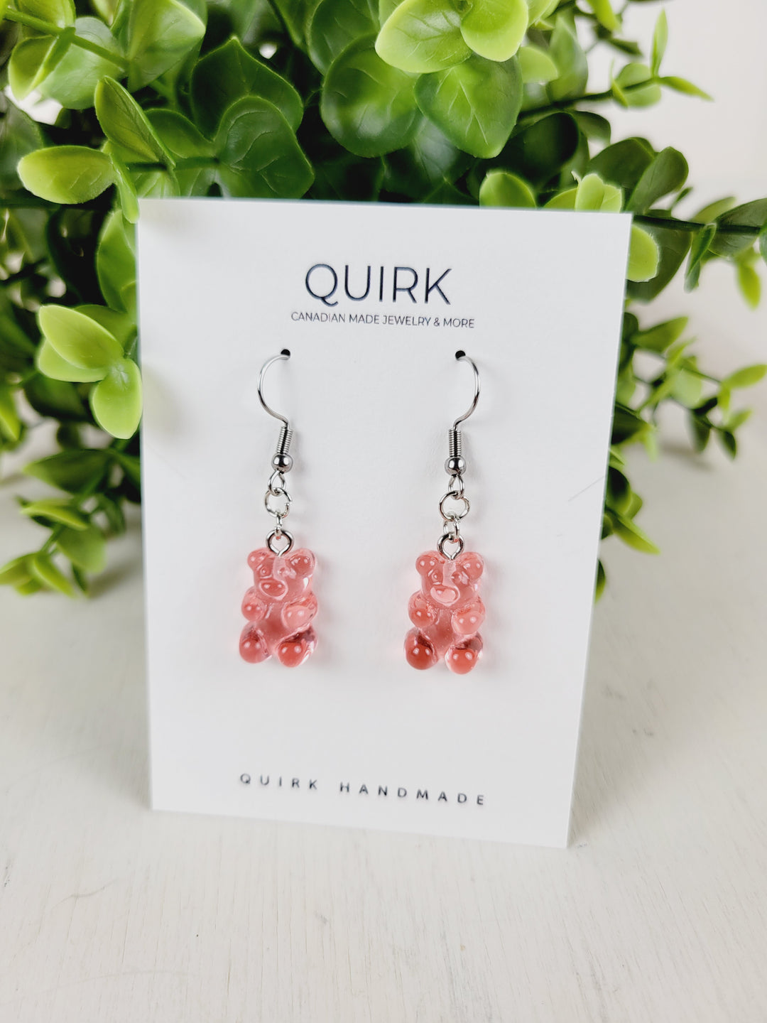 Quirk Handmade Jewelry, Gummy Bear Dangle Earrings