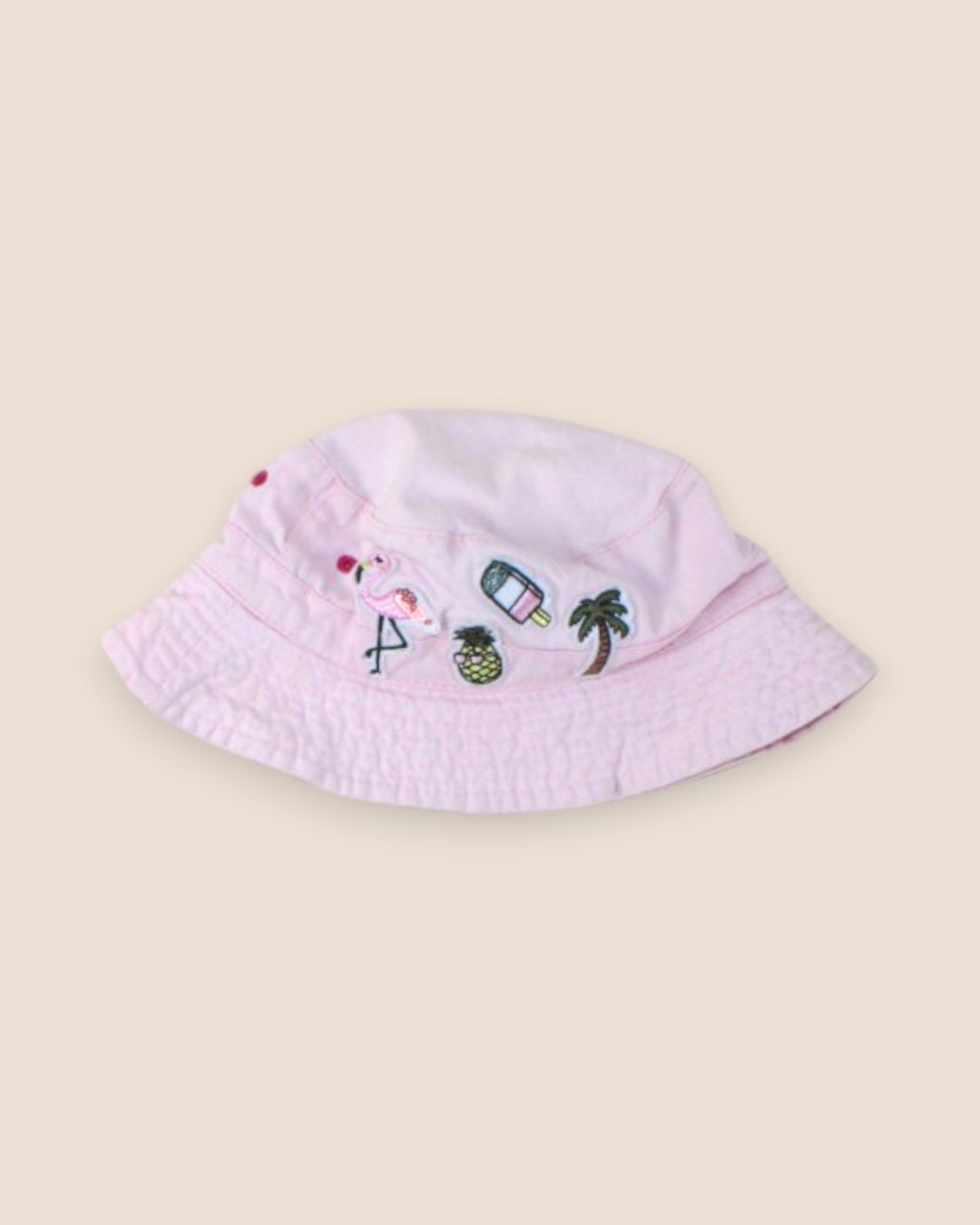 Pre-Loved Pink Sun Hat With Patches Girls 2-5Y | Betty’s Marketplace