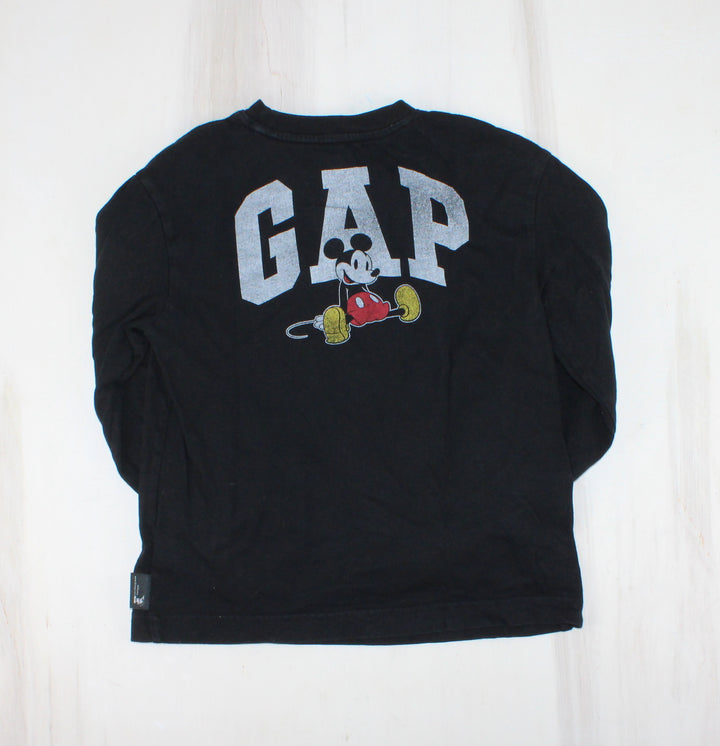 GAP/DISNEY BLACK LONG SLEEVE MICKEY TOP SMALL PRE-LOVED