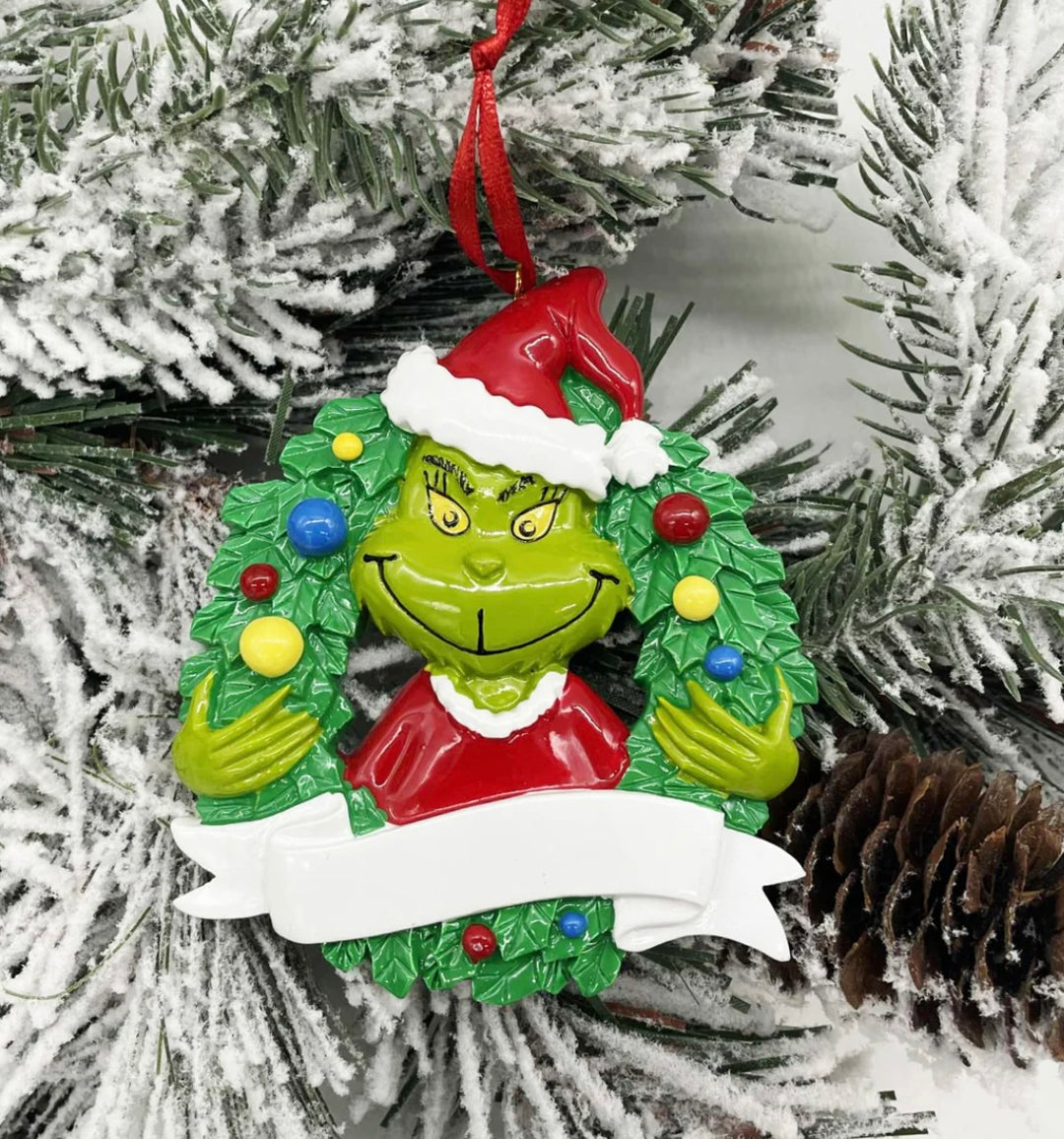 Lindsay's Creations, Ceramic Personalized Ornaments - Grinch