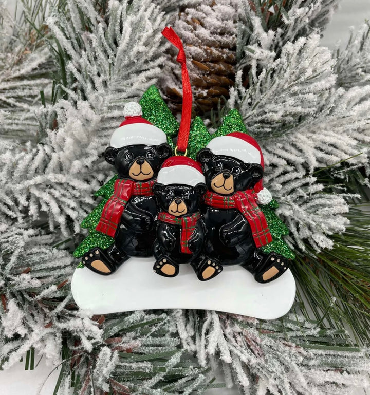 Lindsay's Creations, Ceramic Personalized Ornaments - Black Bears