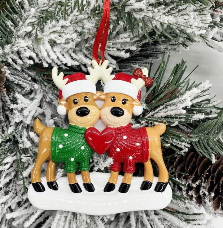 Lindsay's Creations, Ceramic Personalized Ornaments - Reindeers