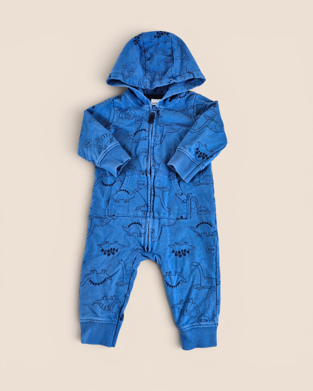 Pre-Loved Carter's Blue Dinosaur Hooded Sleeper 6M | Betty’s Marketplace